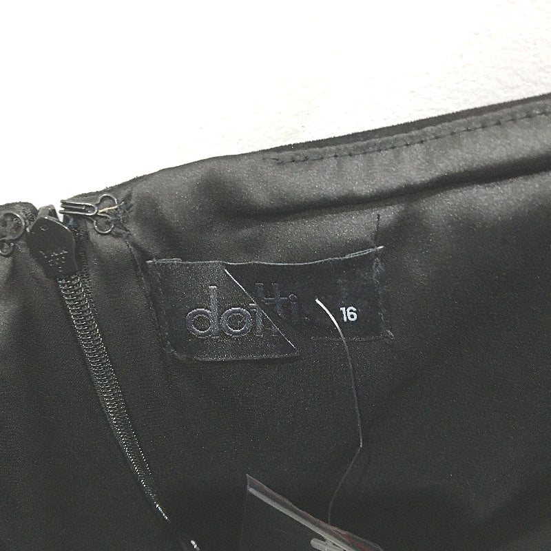 Dotti Britta Mini Pini Black Velvet Sleeveless Dress Ladies Size AU 16 NEW