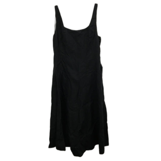 Portmans Bree Sleeveless Ruched Back Black Midi Dress Ladies Size AU 16 NEW