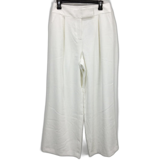 Portmans Tribeca Wide Leg Textured Just White Pants Ladies Size AU 12 Petite NEW