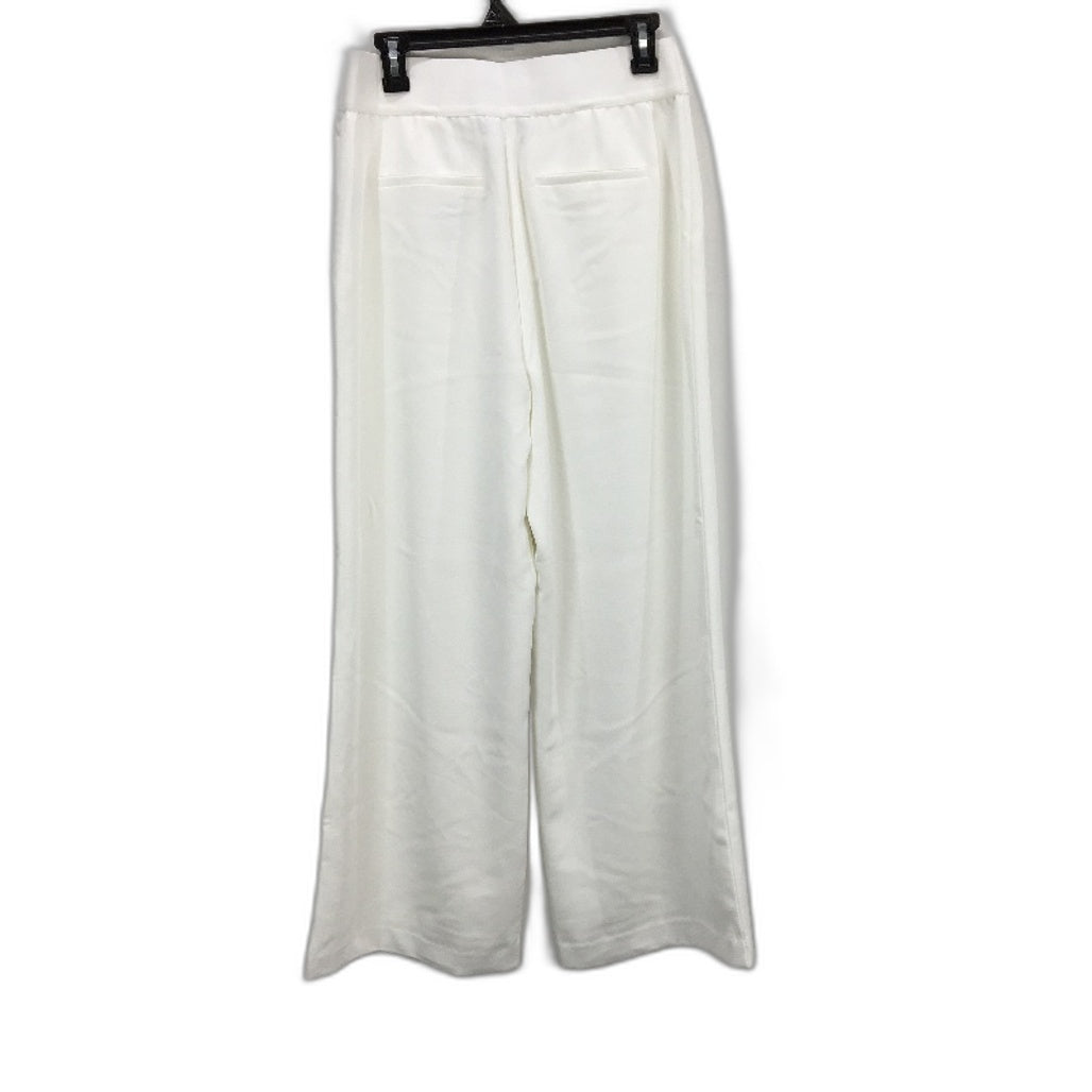 Portmans Tribeca Wide Leg Textured Just White Pants Ladies Size AU 12 Petite NEW