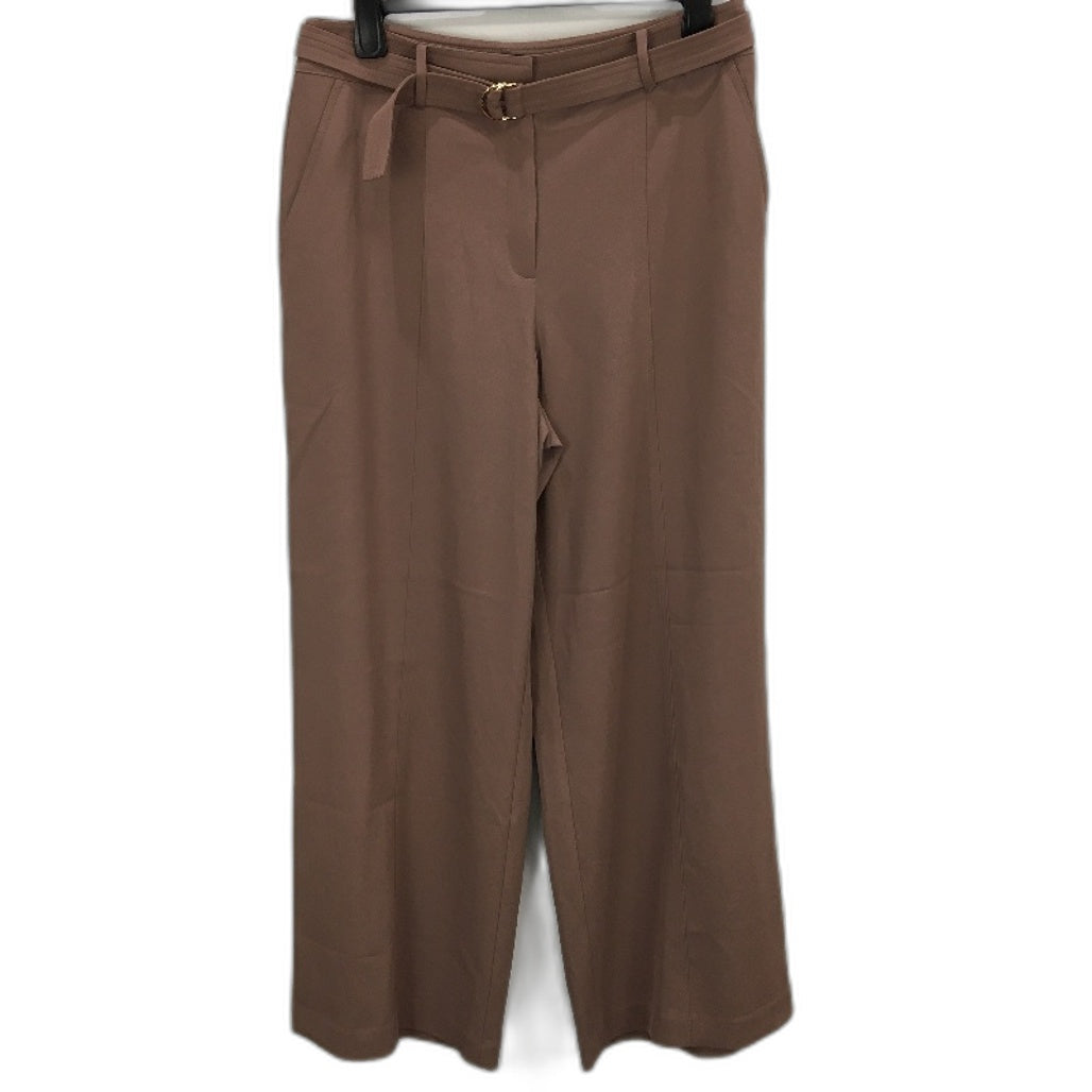Portmans In Vogue Deep Taupe Belted Wide Leg Pants Ladies Size AU 16 NEW