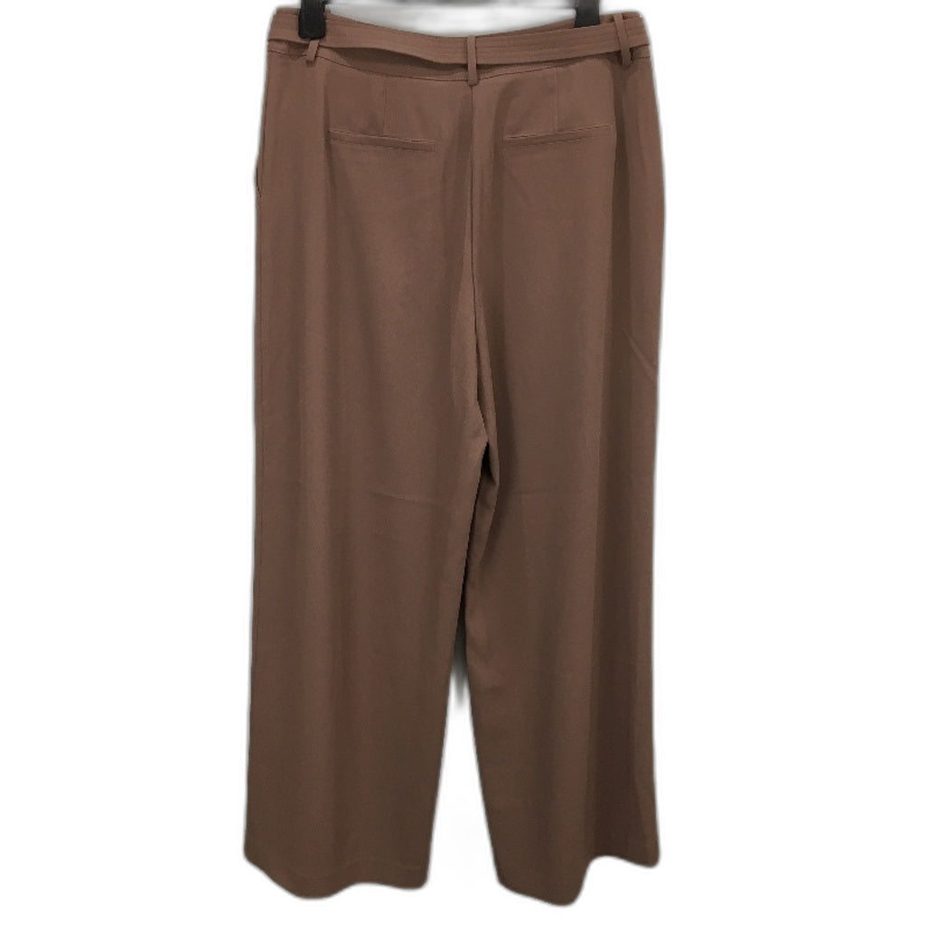 Portmans In Vogue Deep Taupe Belted Wide Leg Pants Ladies Size AU 16 NEW
