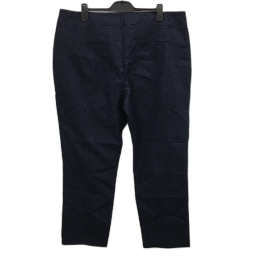 Jacqui.E Grace Straight Full Length Navy Blue Pants Ladies Size AU 20+ Curve NEW