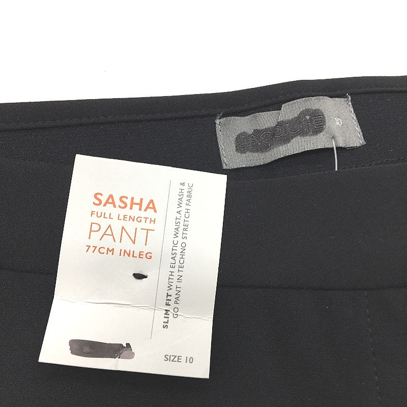 Jacqui.E Sasha Full Length Slim Fit Black 66cm InLeg Pants Ladies Size AU 10 NEW