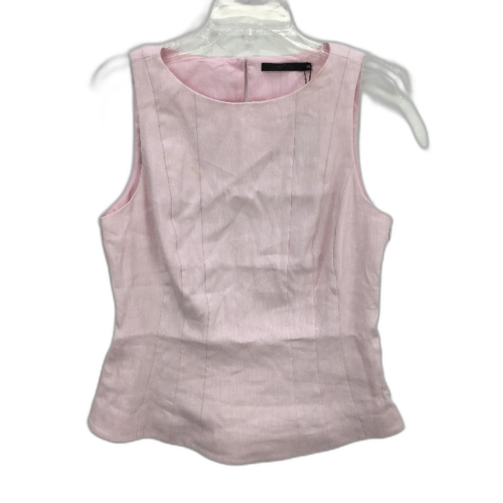 Portmans Poppie Panelled Linen Blend Carnation Pink Top Ladies Size AU 10 NEW