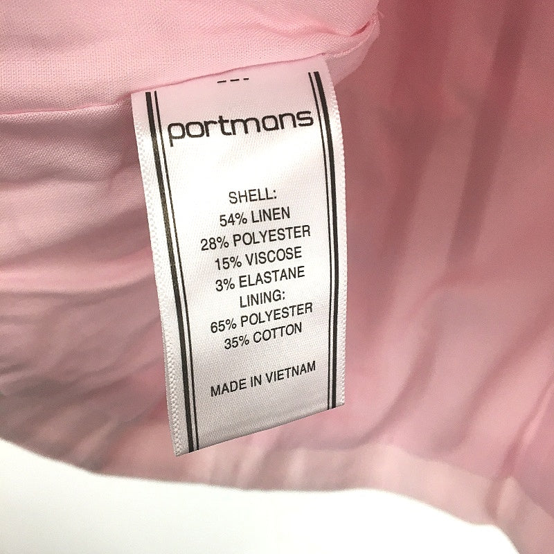 Portmans Poppie Panelled Linen Blend Carnation Pink Top Ladies Size AU 10 NEW