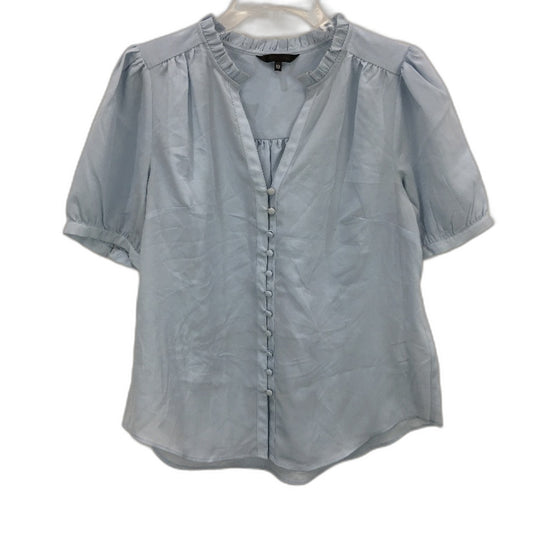 Portmans Kelsie Short Sleeve Skyway Blue V Neck Top Ladies Size AU 10 NEW