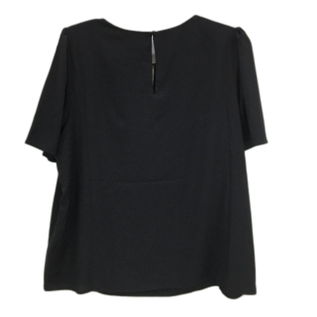 Portmans Daria Shell Black Short Sleeve Top Ladies Size AU 16+ Curve NEW