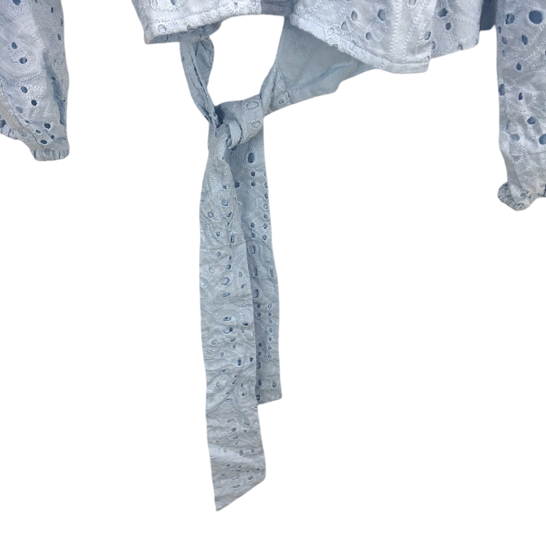 Just Jeans Willow Breeze Blue Side Tie Wrap Top Ladies Size AU 12 NEW