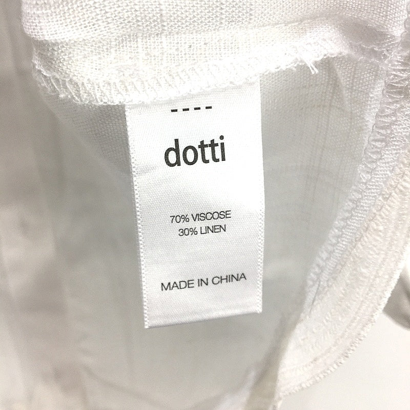 Dotti Wave Boxy White Cropped Linen Blend Tee Ladies Size AU 14 NEW