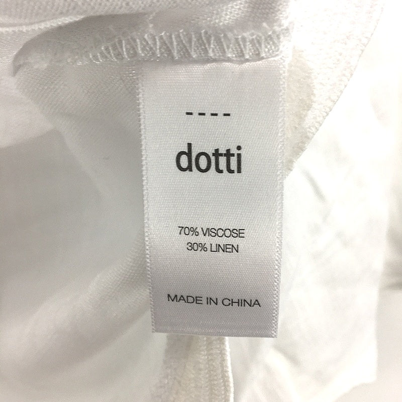 Dotti Wave Boxy White Cropped Linen Blend Tee Ladies Size AU 6 NEW