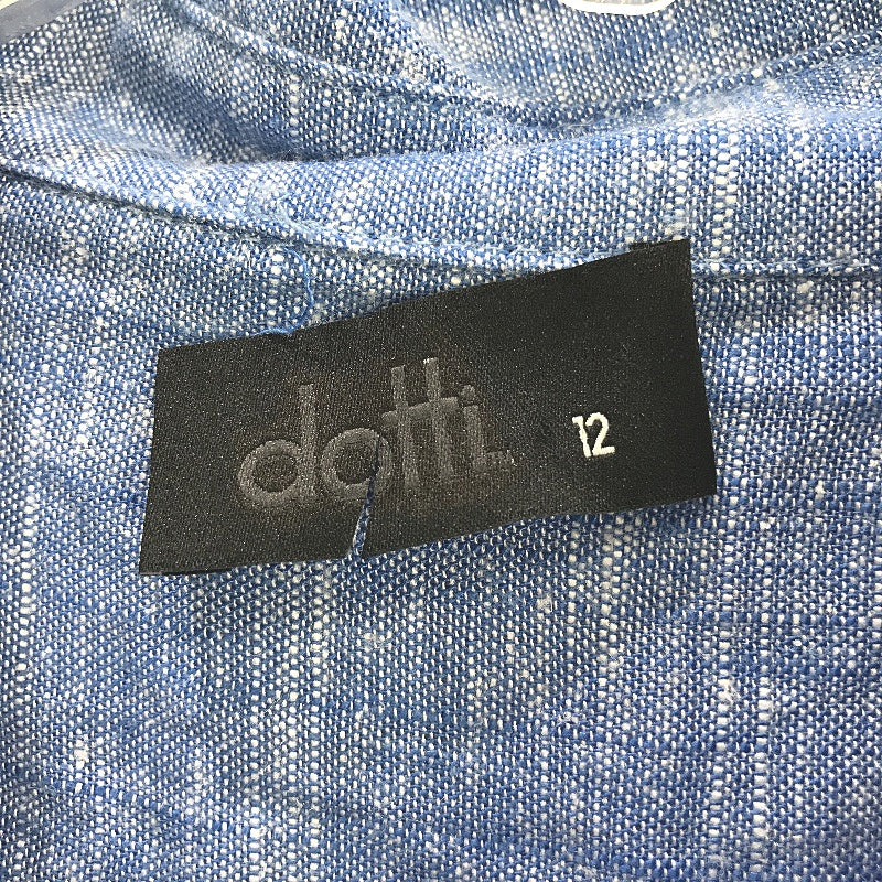 Dotti Paige Blue Marle Long Sleeve Linen Blend Shirt Ladies Size AU 12 NEW