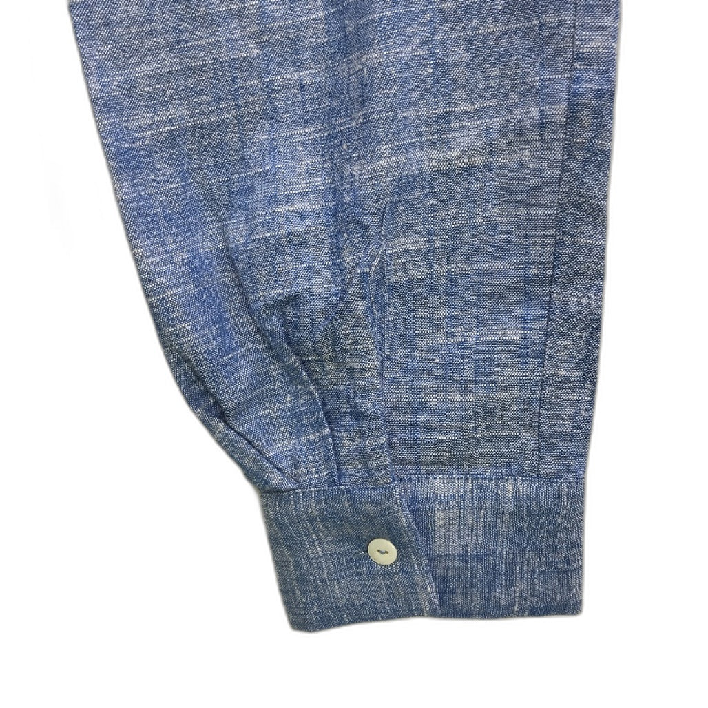 Dotti Paige Blue Marle Long Sleeve Linen Blend Shirt Ladies Size AU 12 NEW