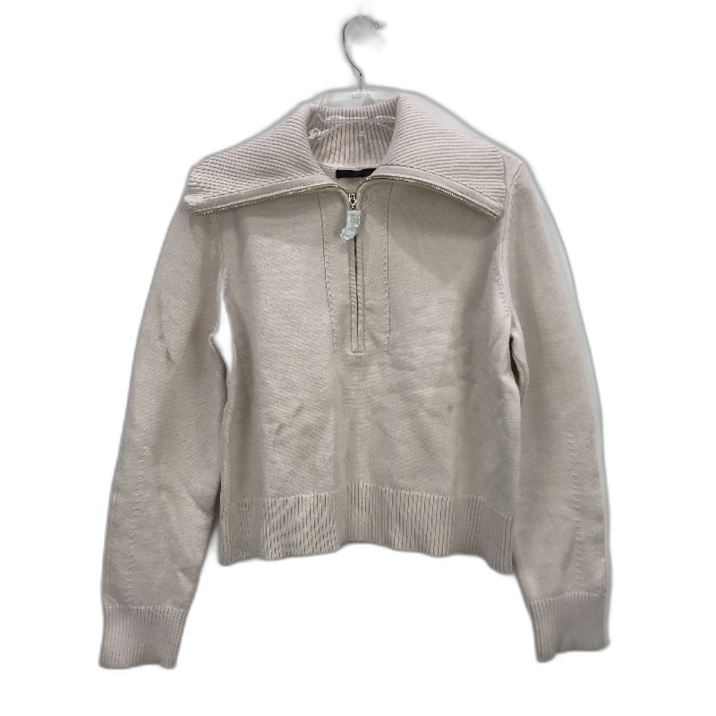 Portmans Fiona Zip Front Off White Knit Sweater Ladies Size Large NEW