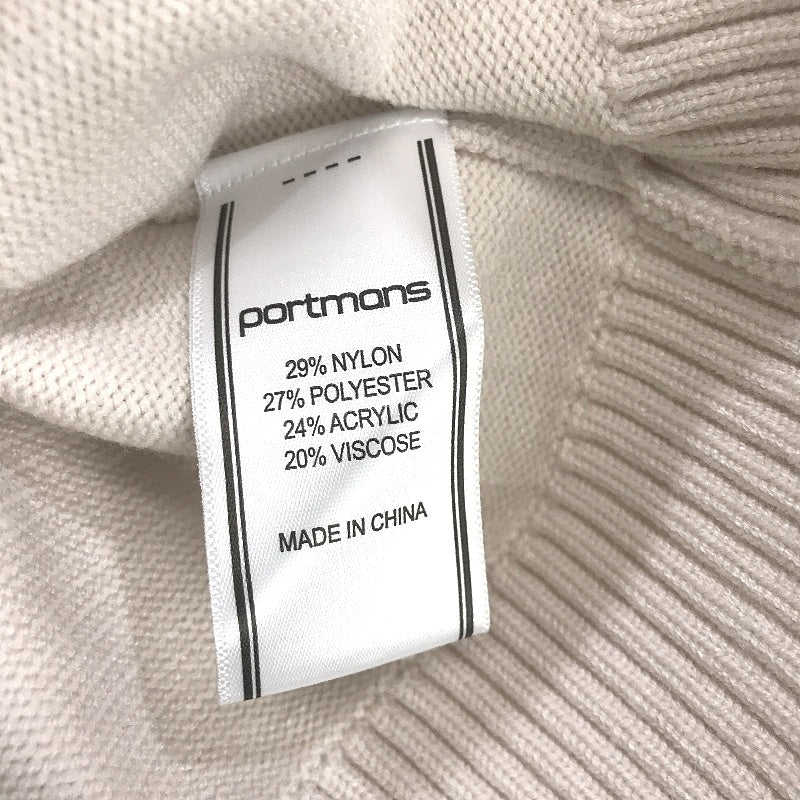 Portmans Fiona Zip Front Off White Knit Sweater Ladies Size Large NEW