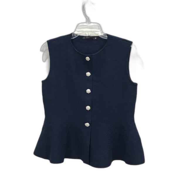 Portmans Jessica Milano Russian Navy Blue Peplum Vest Ladies Size Medium NEW