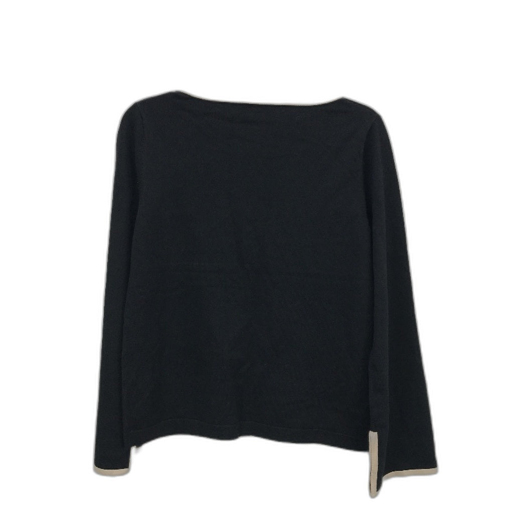 Jacqui.E Sally Split Sleeve Black Buff Tipping Jumper Ladies Size Small NEW