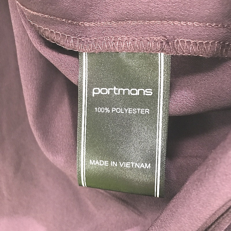 Portmans Tayla Tie Neck Aubergine Purple Longsleeve Shirt Ladies Size AU 14 NEW