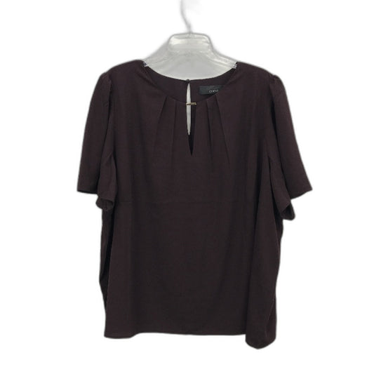 Portmans Daria Shell Dark Choco Short Sleeve Top Ladies Size AU 24+ Curve NEW