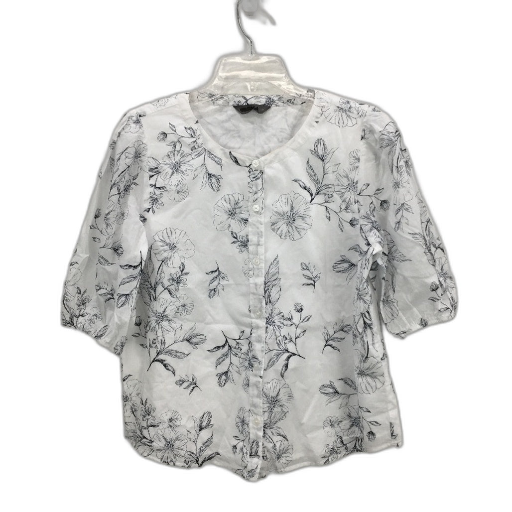 Jacqui.E Freya White Cotton Keyline Bouquet Shirt Ladies Size AU 12 NEW