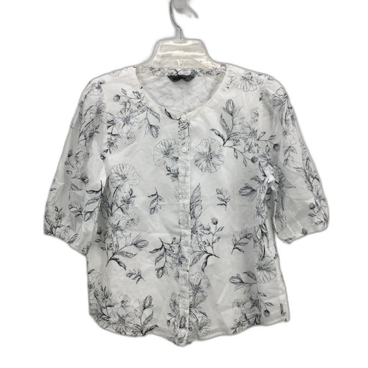 Jacqui.E Freya White Cotton Keyline Bouquet Shirt Ladies Size AU 12 NEW