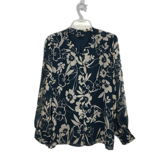 Jacqui.E Skylar Beauty Bloom Teal Floral Sheer Sleeve Blouse Ladies Sz AU 12 NEW