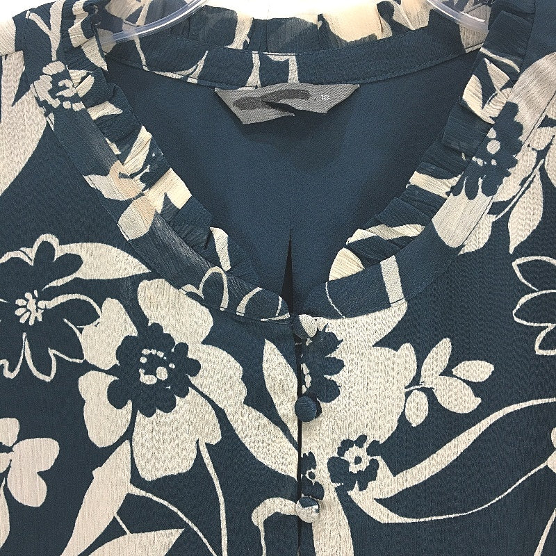 Jacqui.E Skylar Beauty Bloom Teal Floral Sheer Sleeve Blouse Ladies Sz AU 12 NEW