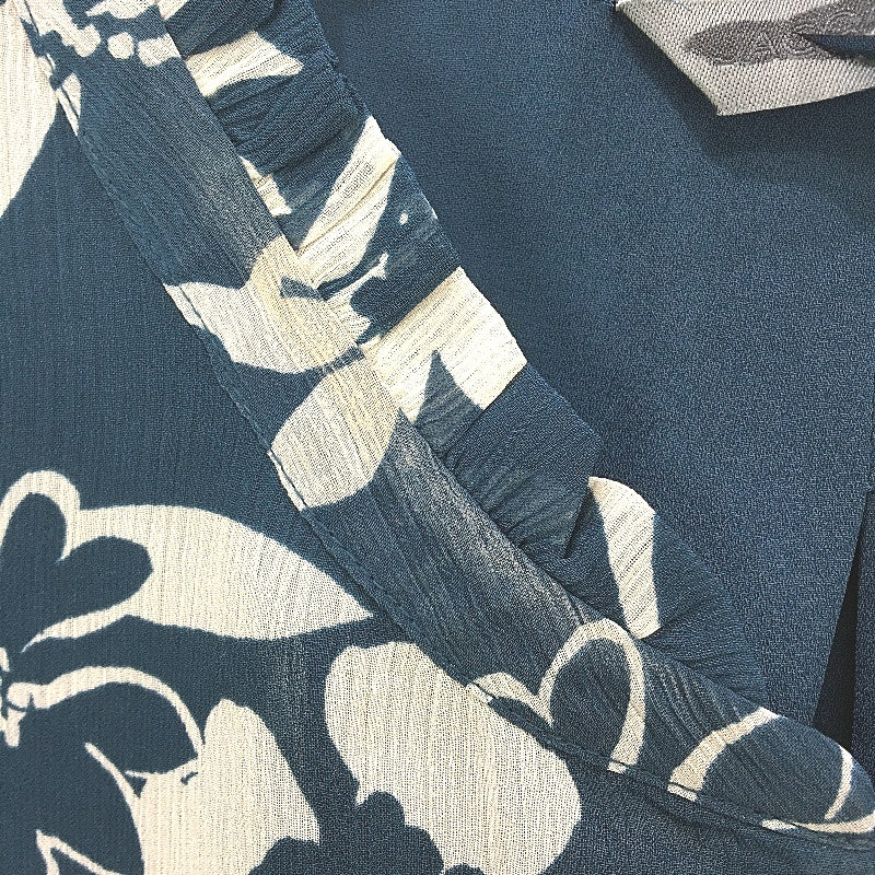 Jacqui.E Skylar Beauty Bloom Teal Floral Sheer Sleeve Blouse Ladies Sz AU 12 NEW