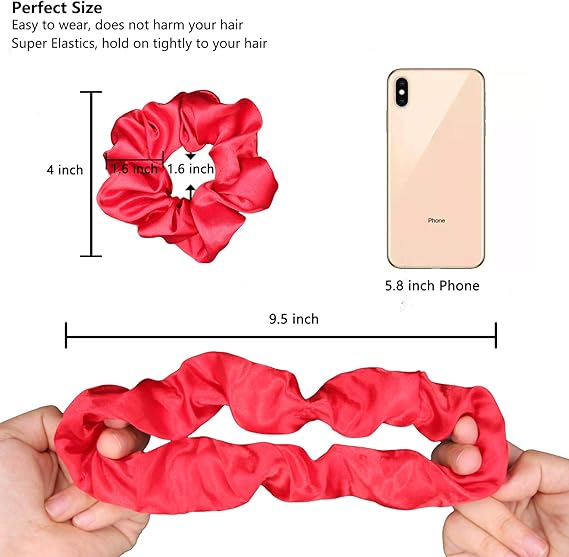 BeeVines 60 Colours Pack Satin Silky Hair Tie Scrunchies Girl Accessories NEW