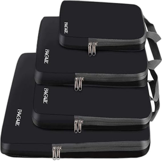 BAGAIL Set Of 4 Expandable Compression Packing Cubes Travel Bag Organizers NEW