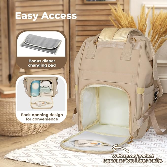 Bopeep Nappy Changing Bag Multifunctional Travel Diaper Backpack With Pad NEW