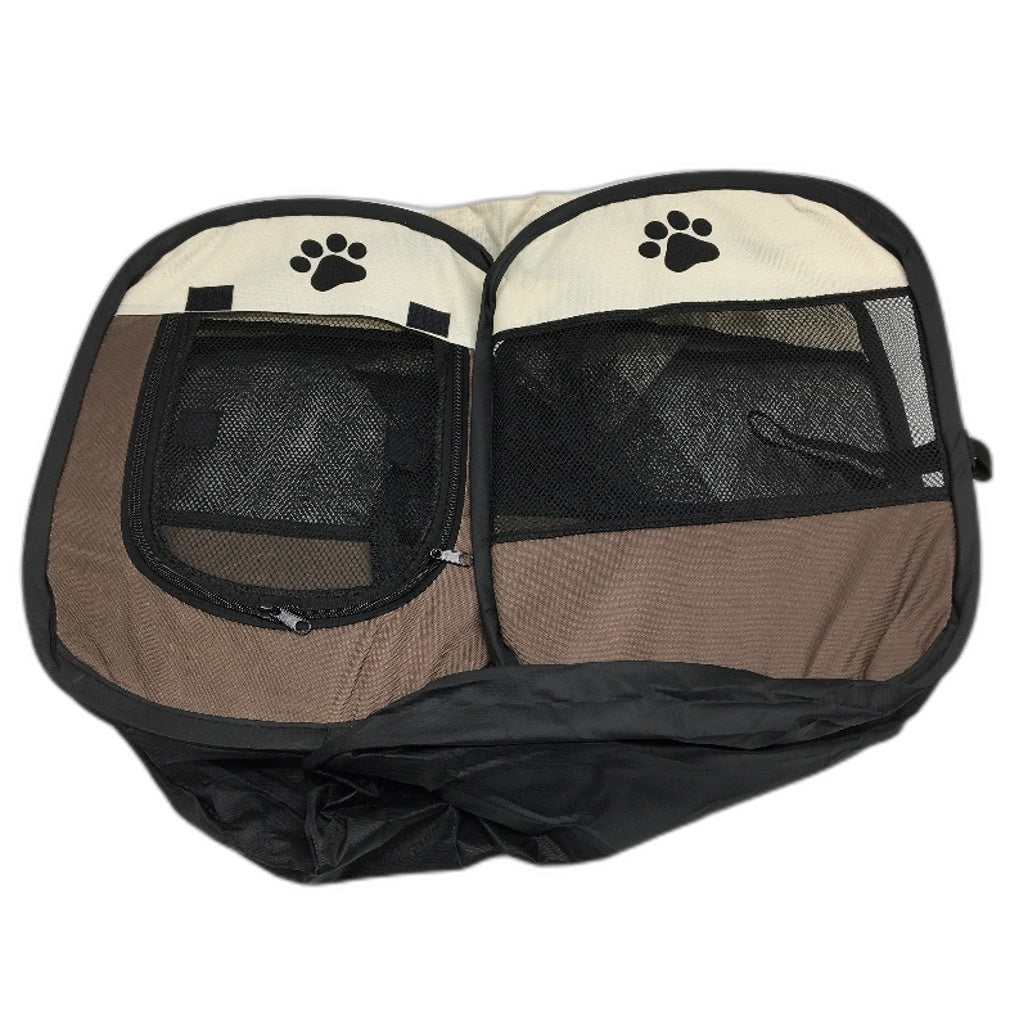 Portable Pop Up Pets Foldable Playpen Dog Puppy Crate Tent Zip Roof & Door NEW