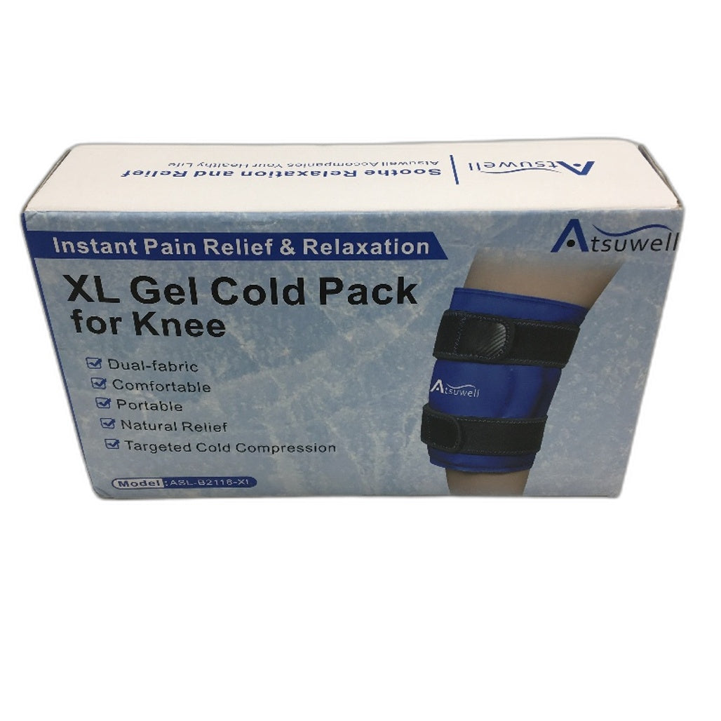 Atsuwell Reusable Gel Ice Pack For Knee Elbow Shin Flexible Cold Compress NEW