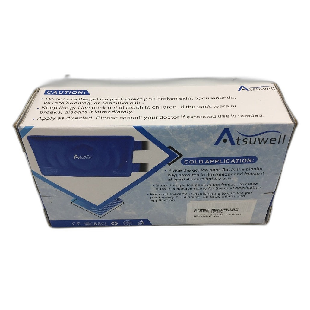 Atsuwell Reusable Gel Ice Pack For Knee Elbow Shin Flexible Cold Compress NEW