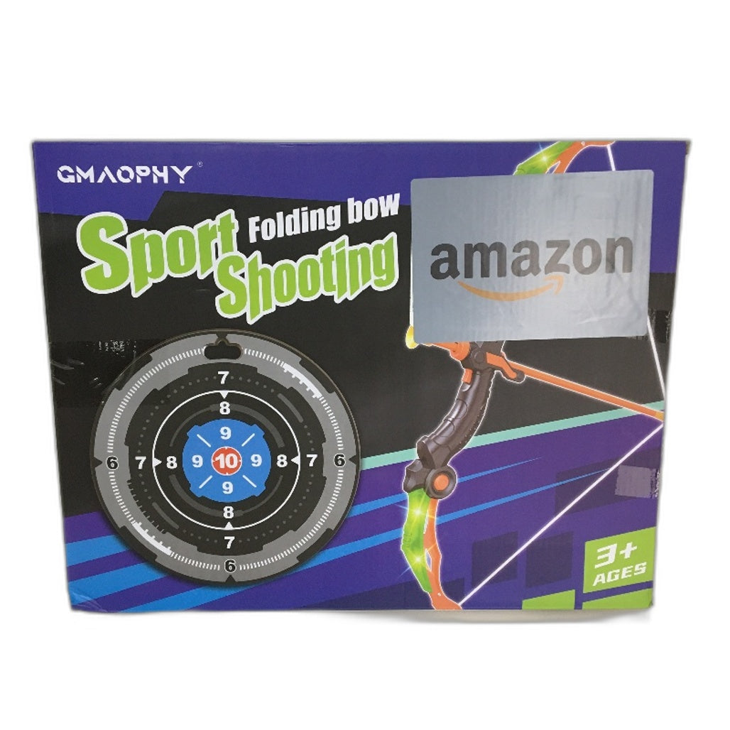 Gmaophy Folding Bow & Arrows Target Set Light Up Sport Shooting Toy Age 3  NEW