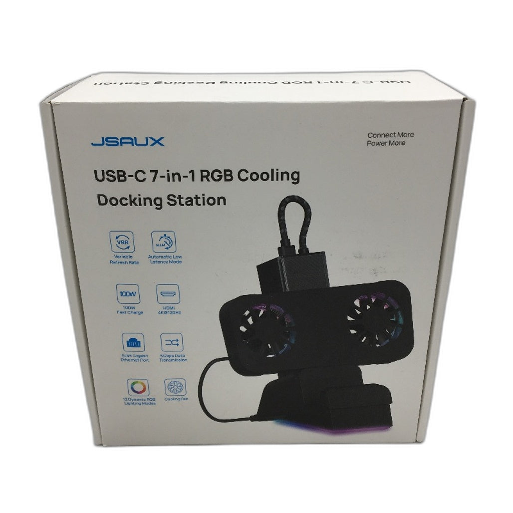 JSAUX USB C 7 iN 1 RGB Cooling Docking Charging Station ROG Ally Steam Deck NEW