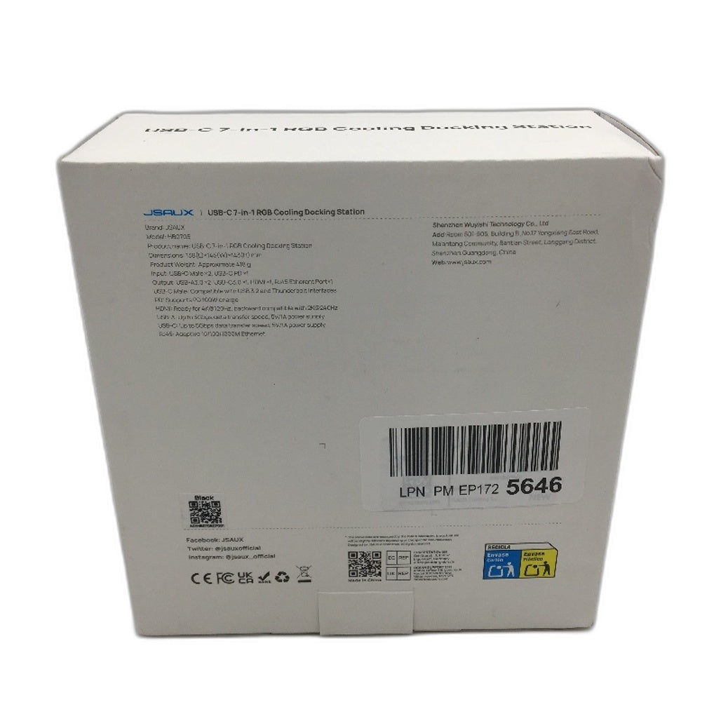 JSAUX USB C 7 iN 1 RGB Cooling Docking Charging Station ROG Ally Steam Deck NEW