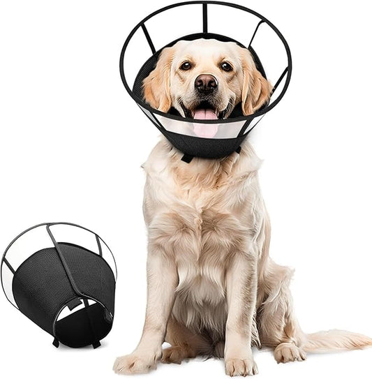Dog Cone Collar Elizabethan Adjustable Prevent Licking After Surgery Size L NEW