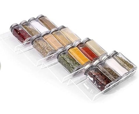 Clear Acrylic Spice Seasoning Drawer Insert 8 Pack Rack Tray Organizer NEW