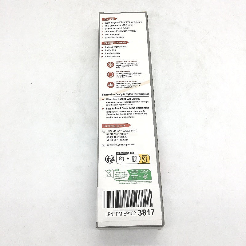 ThermoPro TP511 Digital Cndy & Frying Instant Food Thermometer With Pot Clip NEW