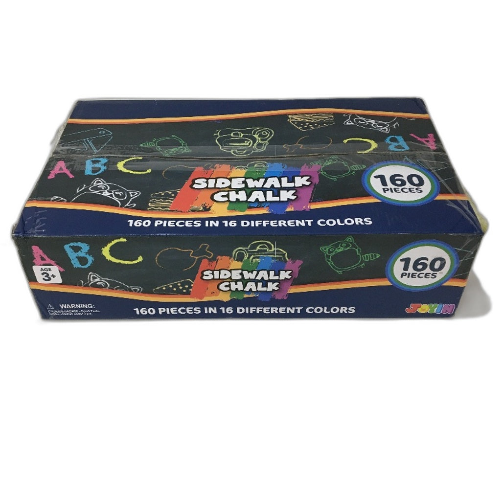 JOYIN 160PCS Washable Sidewalk Chalks Set Non Toxic Jumbo Size Outdoor Play NEW