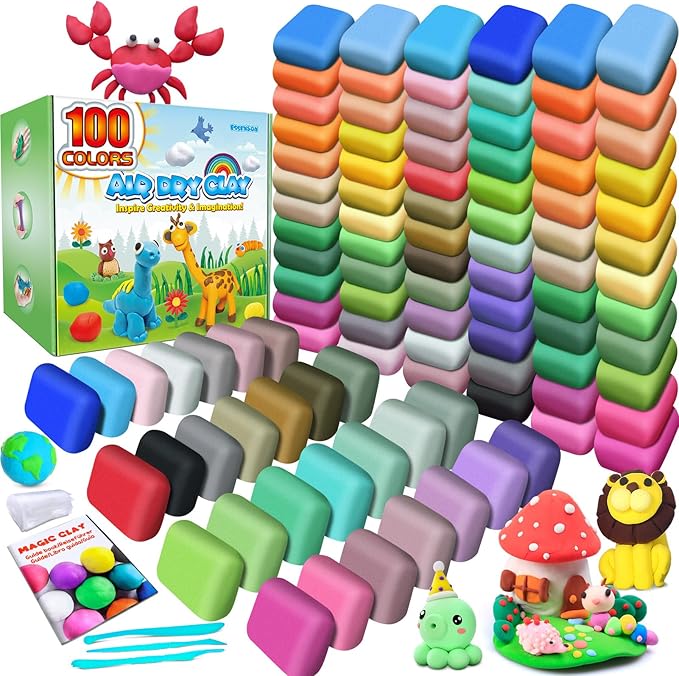 Essenson 100 Colours Magic DIY Modeling  Air Dry Clay Creativity Toys Age 3+ NEW