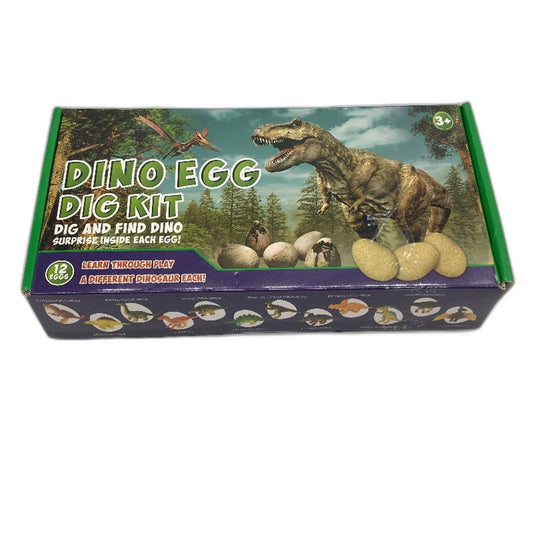 Dino Egg Dig Kit 12 Pack Kids STEM Dinosaur Excavation Party Toys Age 3+ NEW