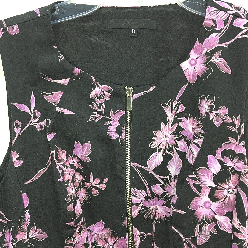 Portmans Sabrina Zip Through French Toile Black Dress Ladies Size AU 8 NEW