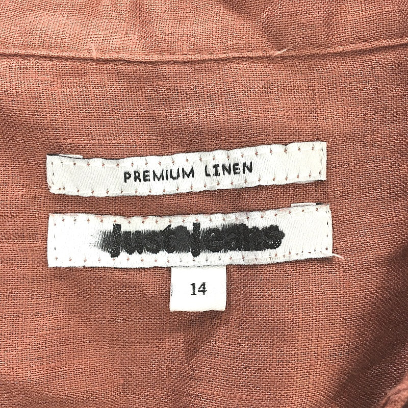 Just Jeans Naomi Clay Brown Linen Collared Shirt Ladies Size AU 14 NEW