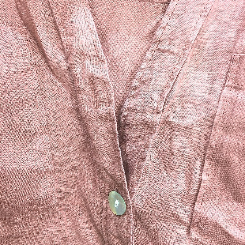 Just Jeans Naomi Clay Brown Linen Collared Shirt Ladies Size AU 14 NEW