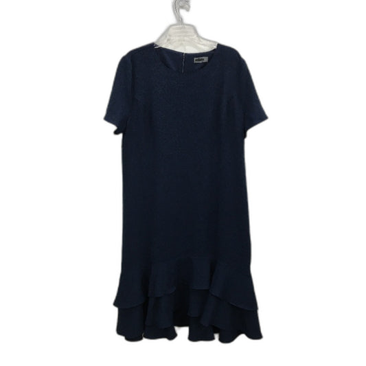 Jacqui.E Astrid Frill Hem Nautical Navy Knee Length Dress Ladies Size AU 18 NEW