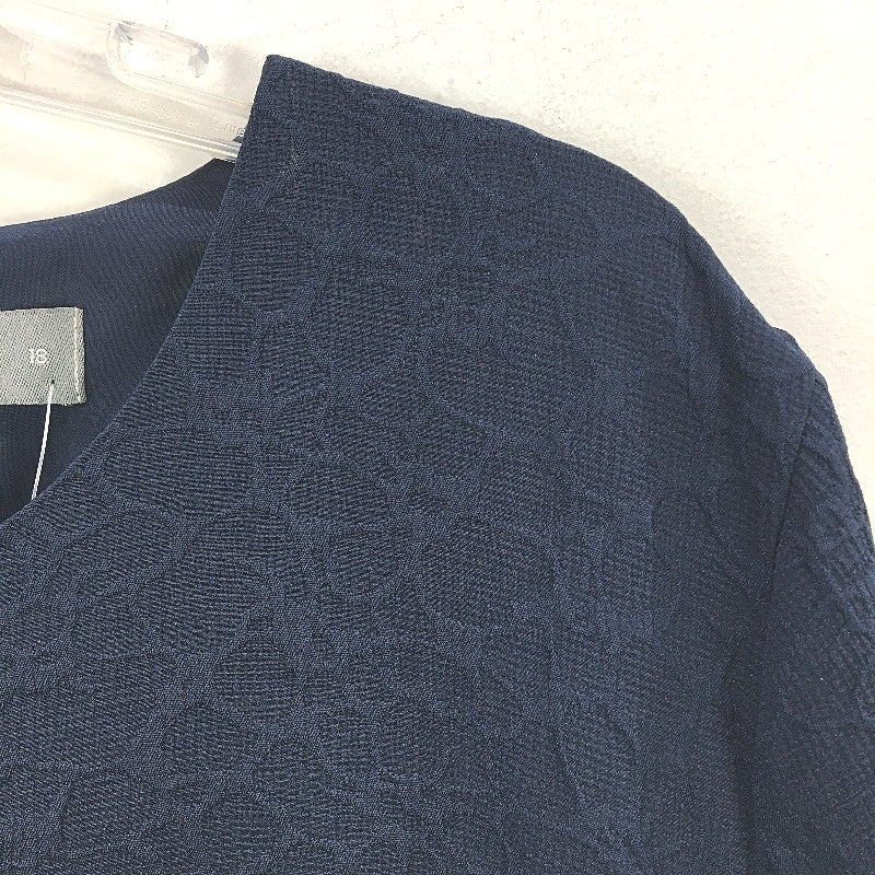 Jacqui.E Astrid Frill Hem Nautical Navy Knee Length Dress Ladies Size AU 18 NEW