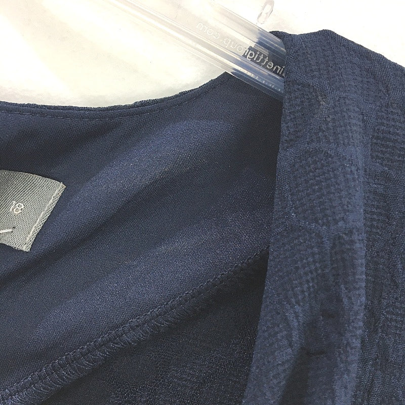 Jacqui.E Astrid Frill Hem Nautical Navy Knee Length Dress Ladies Size AU 18 NEW