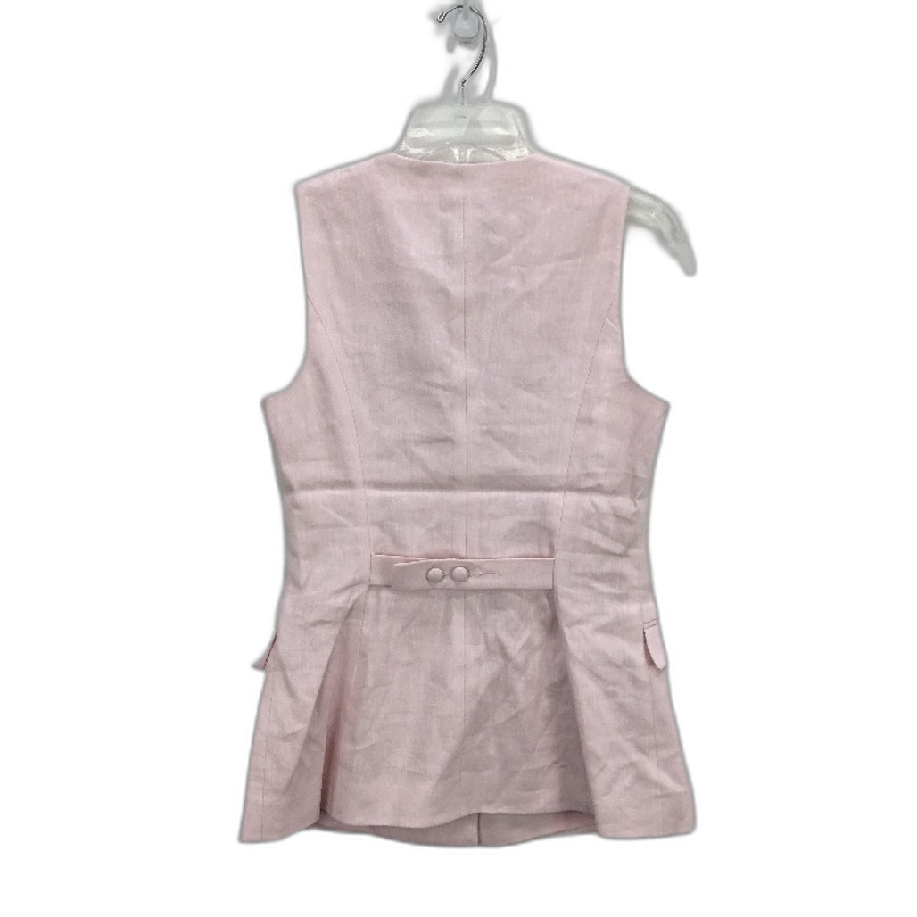Portmans Blue Moon Linen Blend Carnation Pink Vest Ladies Size AU 8 NEW